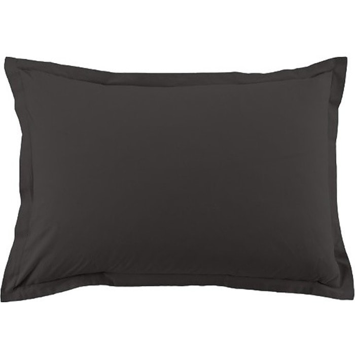 Lot De 2 Taies D'oreiller 100% Coton 57fils Gris FoncÉ