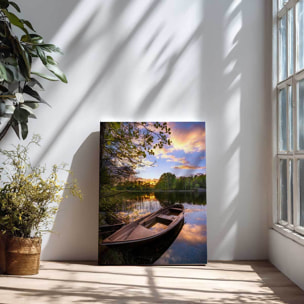 Tableau paysage Reflet dans le bateau Toile imprimée