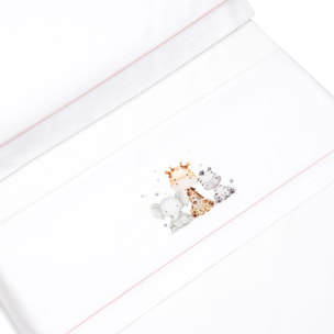 Juego de Sábanas para Minicuna mod. Estampado Jirafa Elefante