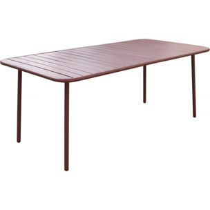 Table jardin en métal "Bilbao" - 180 x 90 x 71 cm - Terracotta