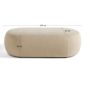 Santorini - pouf modulable - en tissu texturé - Prune