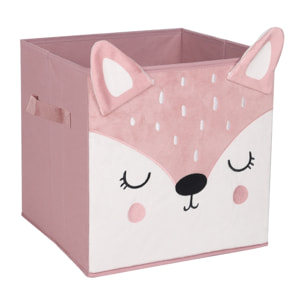 Caja de almacenaje infantil "doe" rosa 29x29