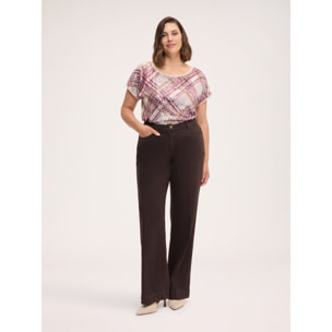 Fiorella Rubino - Pantaloni Flare in cotone stretch - Marrone