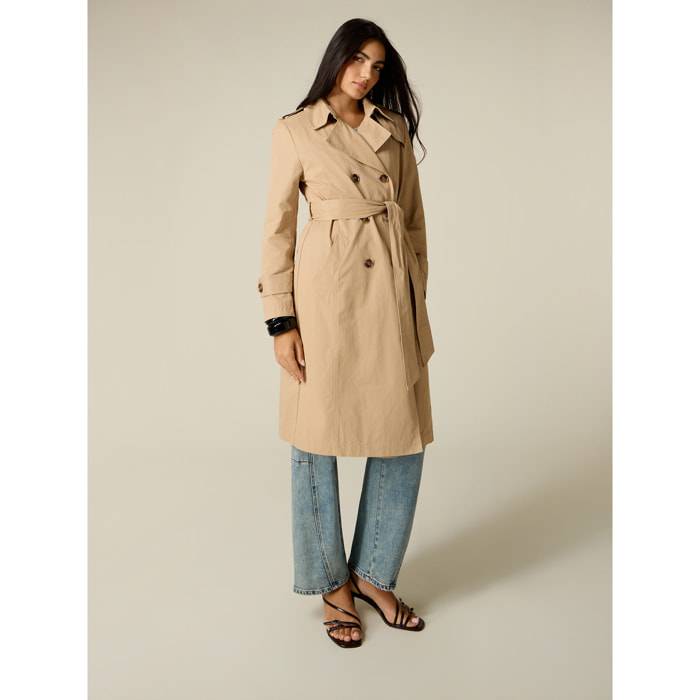 Oltre - Trench doppiopetto misto cotone - Beige