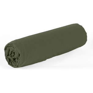 DRAP HOUSSE 2 PERS 160x200 percale de Coton - PERCALE KAKI