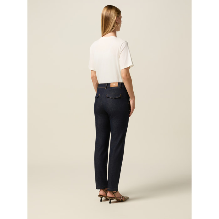 Oltre - Jeans regular con strass - Blu