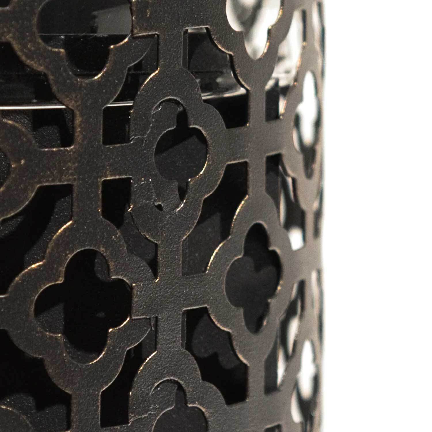 Tolosa - Camino a bioetanolo da tavolo per interni ed esterni Ø20 x H49,5 cm, colore nero oro