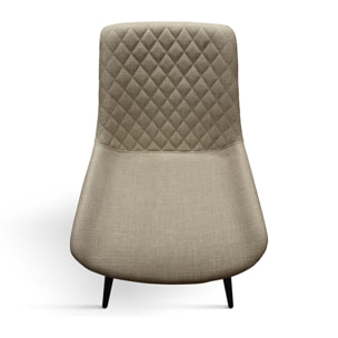 Set di 4 sedie VIENNA in tessuto beige e gambe in metallo nero