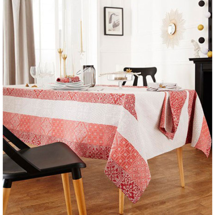 Nappe Rectangulaire Enduite 'Mosaïque' - Rouge