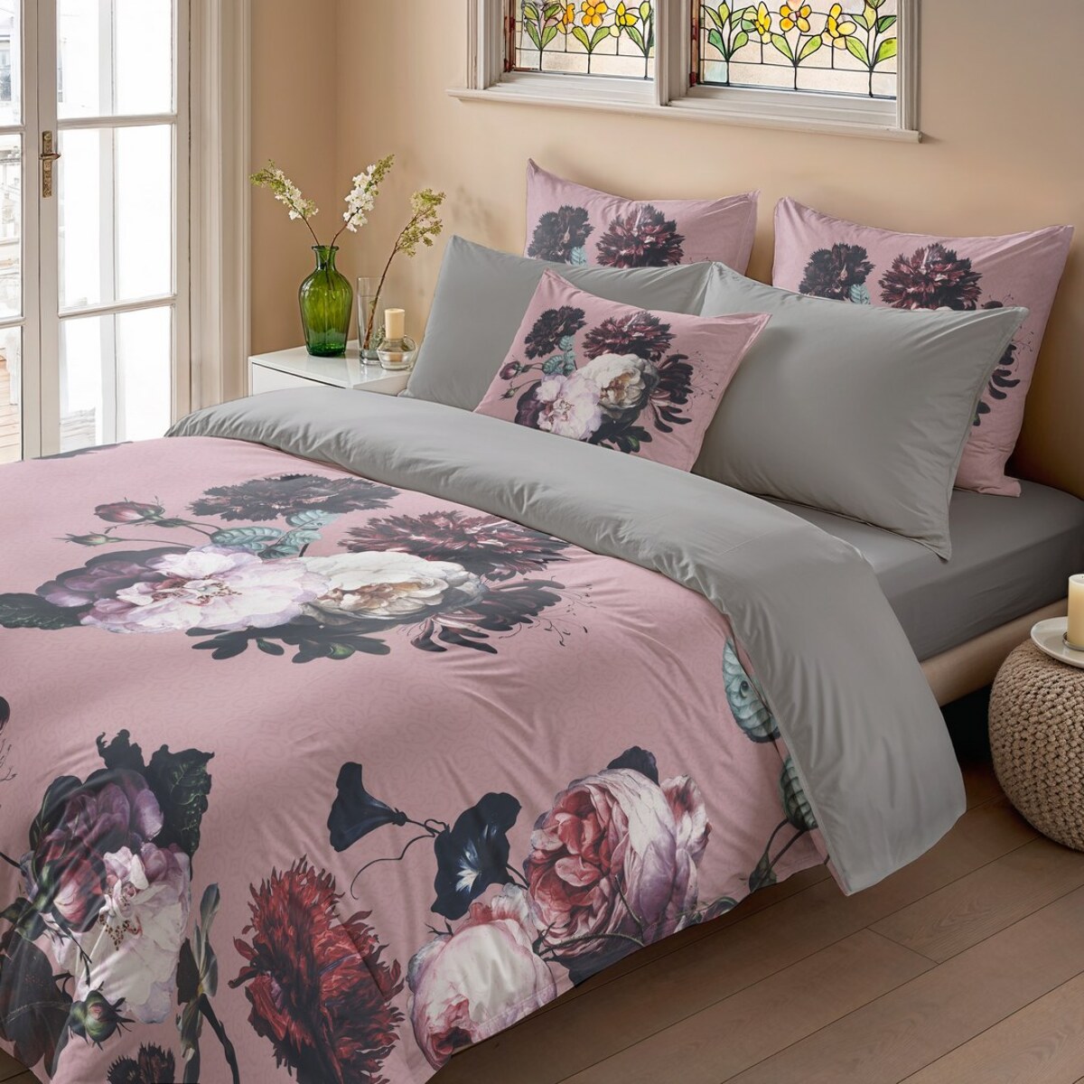 Funda nórdica mao rosa