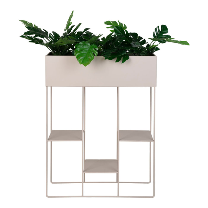 Fioriera Rabo in Acciaio Color Sabbia con 3 Ripiani — 25×60×80 cm