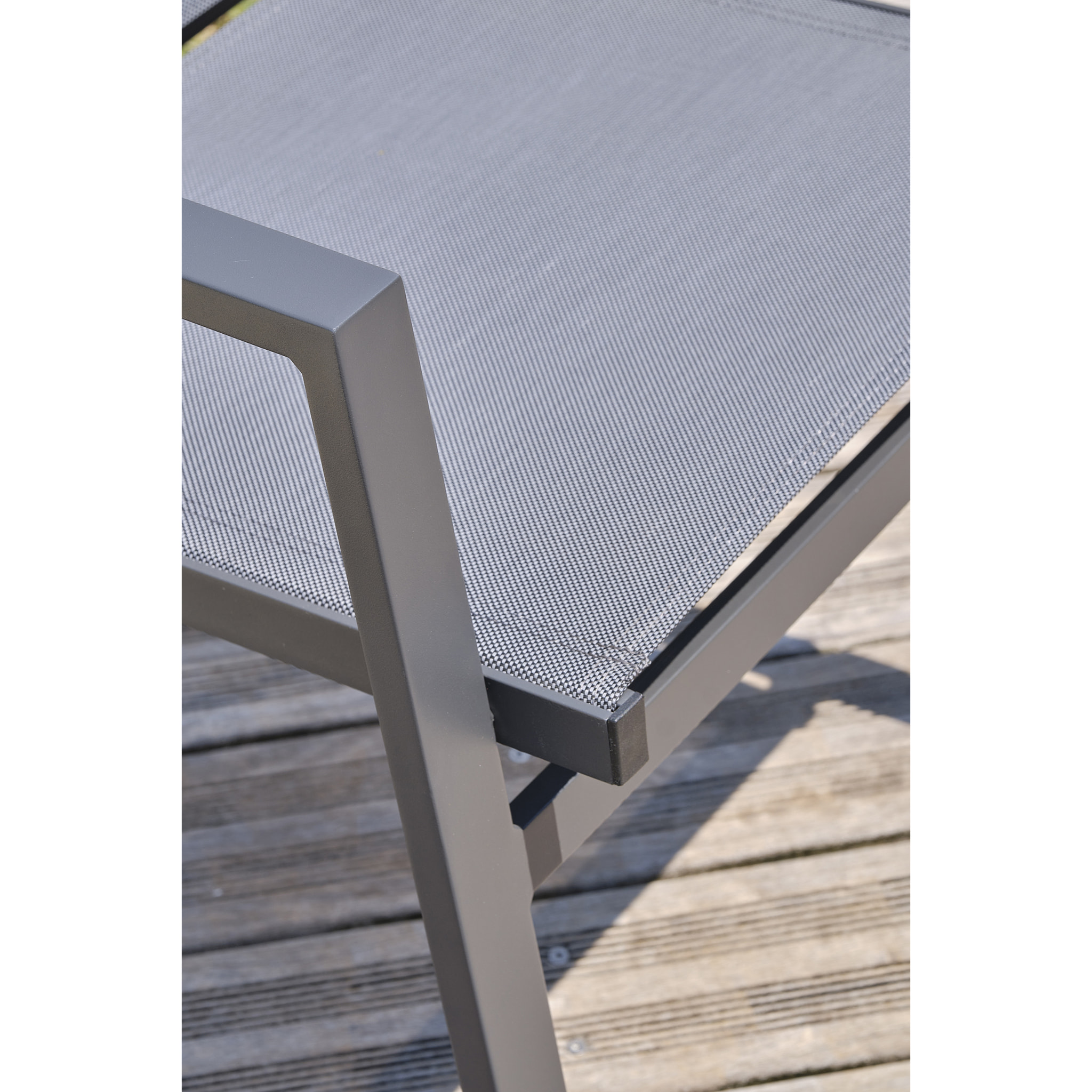 FLORIDE - Lot de 2 fauteuils de jardin empilables en aluminium