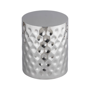 Table d'appoint. bout de canapé. table de chevet acier émaillé chromé Ø33 x H 41cm - Mira