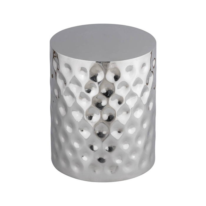 Table d'appoint. bout de canapé. table de chevet acier émaillé chromé Ø33 x H 41cm - Mira