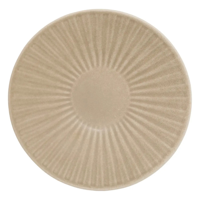 Lot de 4 Assiette creuse Nyero ronde D.21cm beige