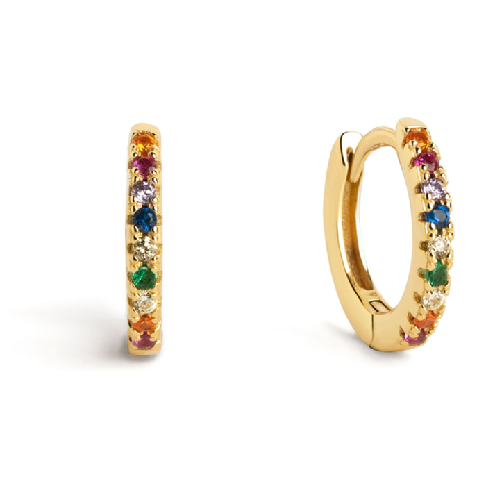Pendientes Aro Colors Plata Baño Oro
