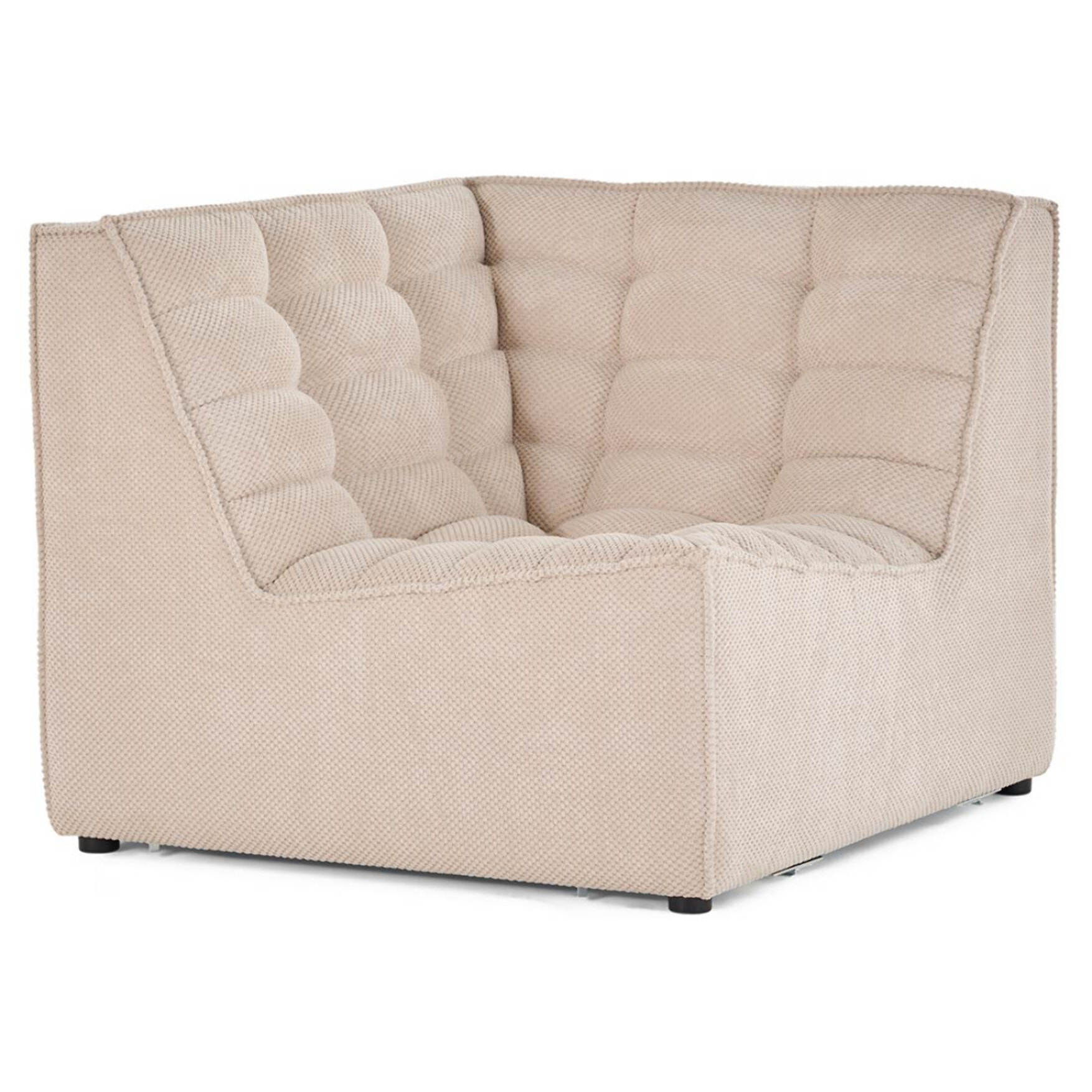 Ellie - module d'angle en velours texturé - Beige