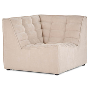 Ellie - module d'angle en velours texturé - Beige
