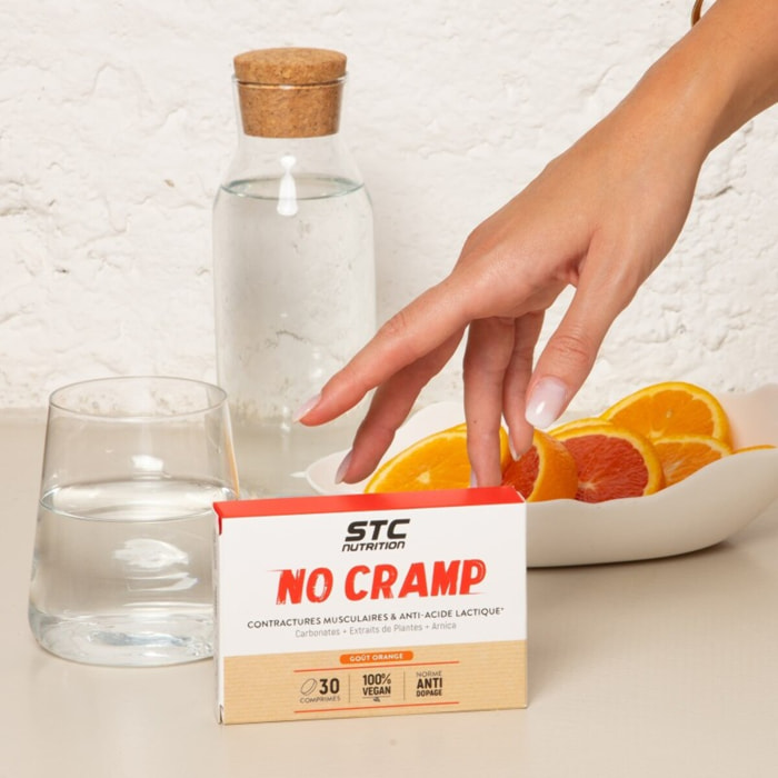 STC NUTRITION - No Cramp - Favorise la contraction musculaire - Anti-crampes & anti-acide lactique - Aide à lutter contre la fatigue - Goût Orange - Sans Gluten - Marque Française - Cure 30 jours