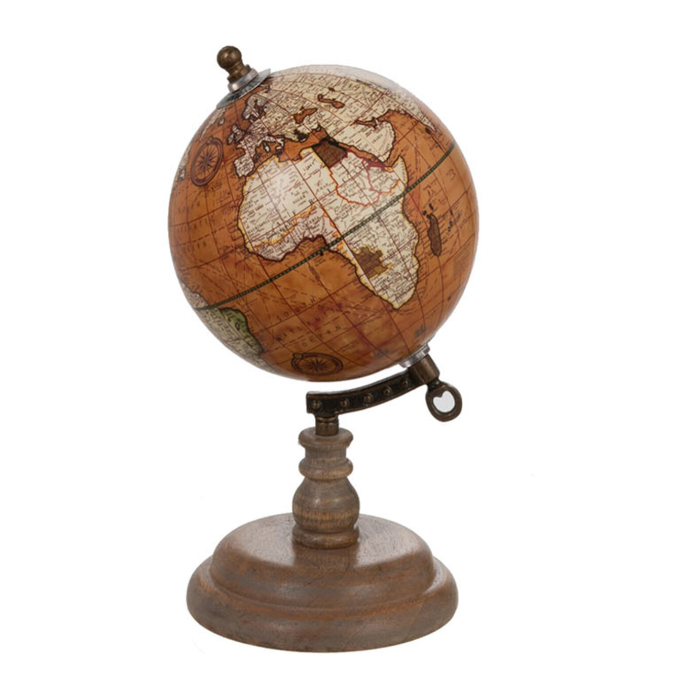 J-Line globe Sur Pied - bois - rouille/naturel - small