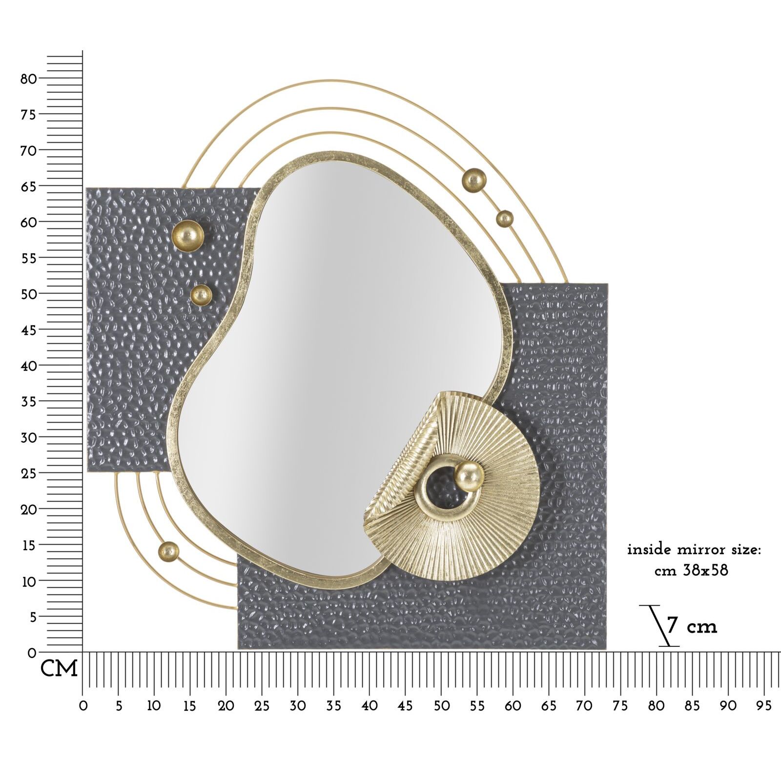 SPECCHIO DA MURO ART CM 80X7X72,4