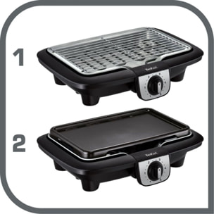 Barbecue électrique TEFAL BG931812 easygrill 2 en 1 sur pieds, 35x21 cm