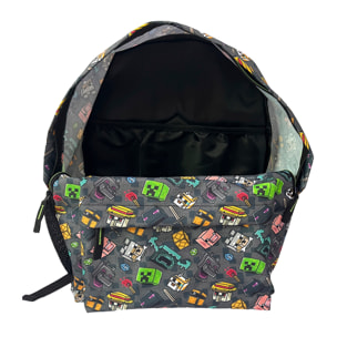 Minecraft Pixel 25 Mochila Americano adaptable a carro.