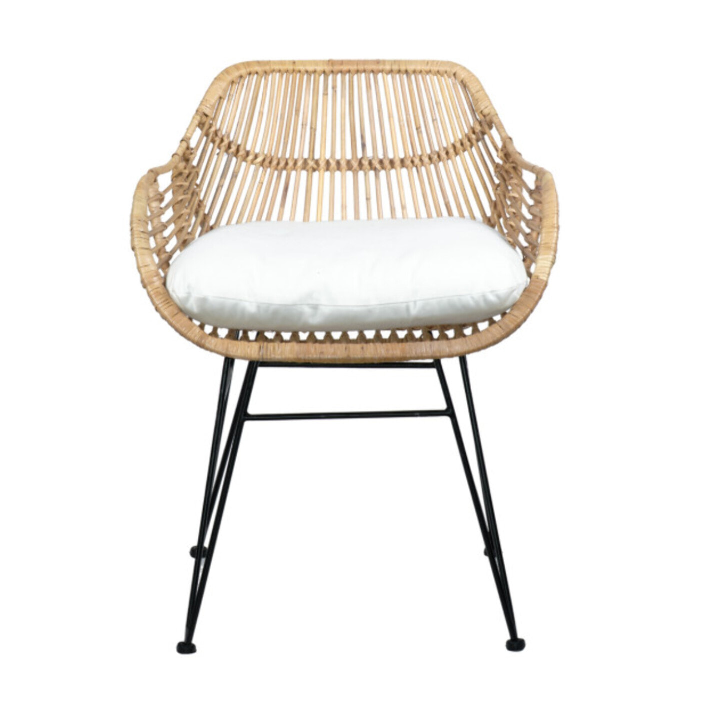 Fauteuil en rotin & pieds métal - RATTAN