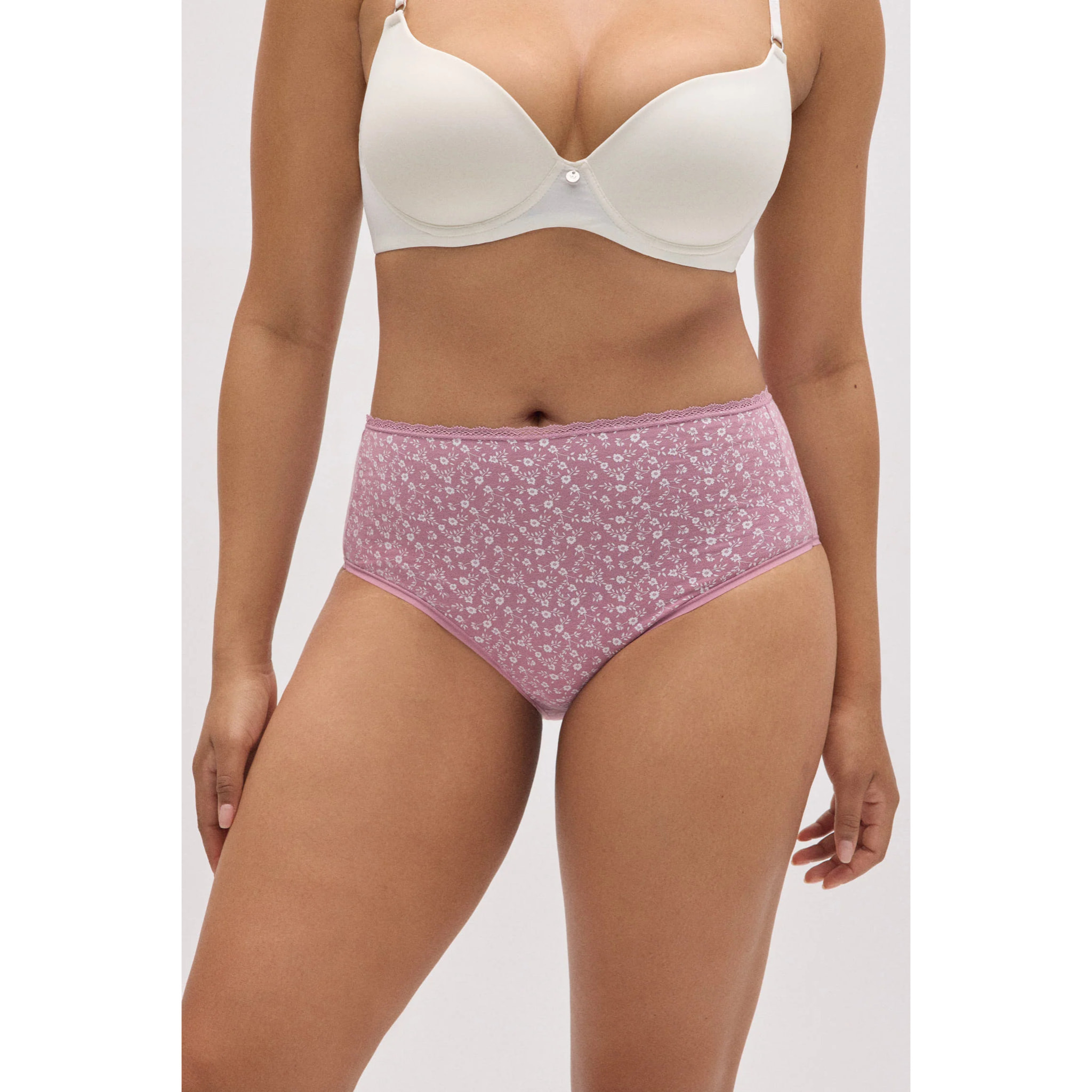 Confezione da 2 slip a vita alta con stampe rosa