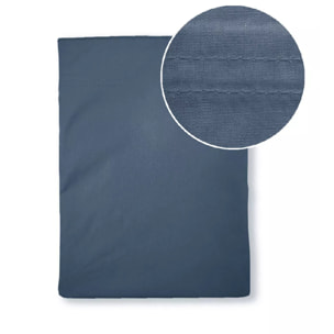 Drap plat percale de coton uni bleu Giulia denim