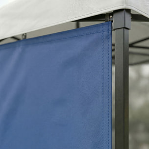 Telo laterale per gazebo da giardino 3X4,5 M. Telo con velcro vari colori blu