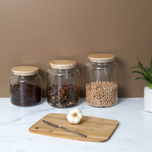 Bocal De Conservation Verre Couvercle Bois 2.9l