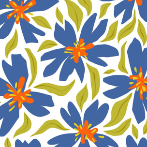 Affiche encadrée fleurs bleues décoratives Affiche + cadre en métal - Noir