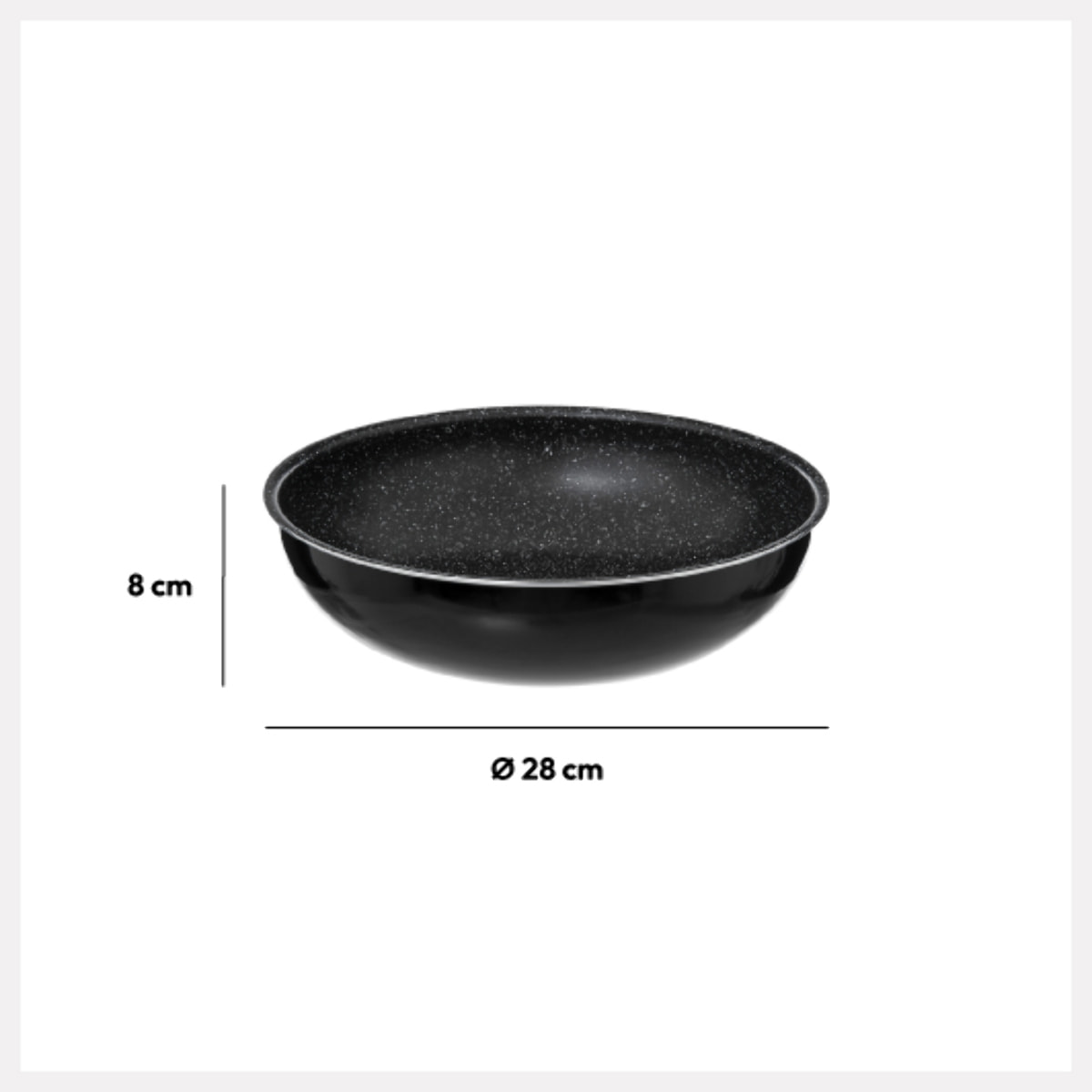 Wok aluminium pressé 28 cm Amovible