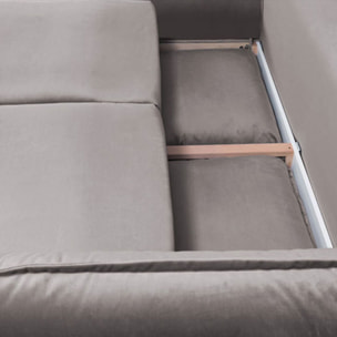 Canapé Velours Droit Convertible Verduro - 3 Places