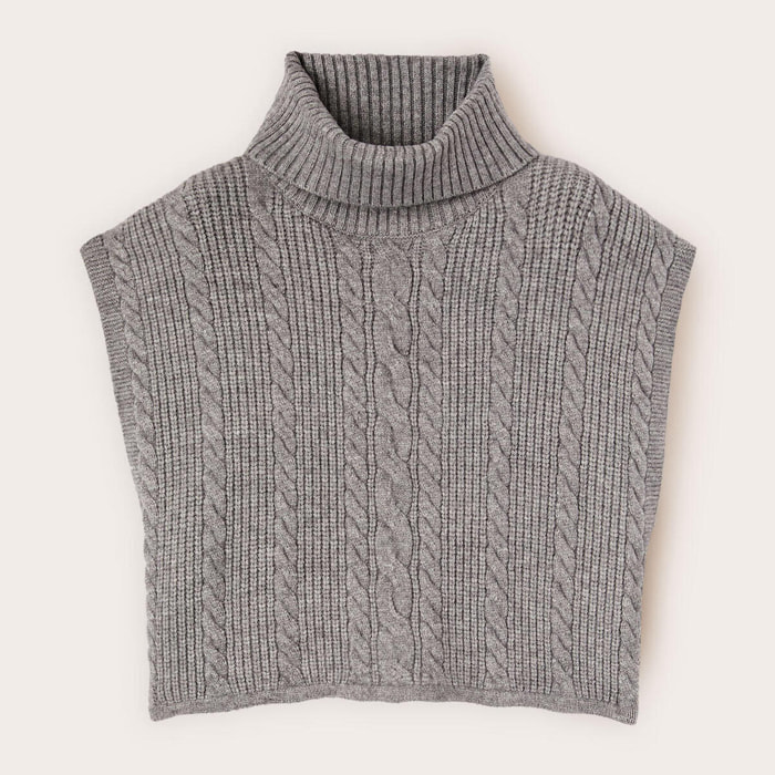 Motivi - Chal de punto con trabajo de trenzas - Gris