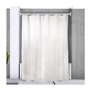 Barre tringle pour rideau de douche d'angle à  fixer en Alu MAGIC 80x80cm Blanc Spirella