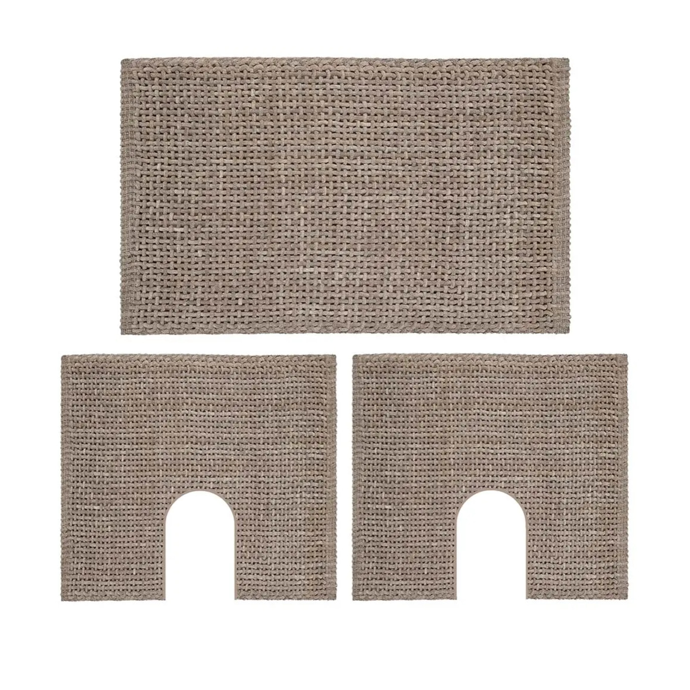 3 tappeti bagno CRAZY POLVERE in microfibra misto cotone, morbido antiscivolo lavabile in lavatrice, tappetino lavabo sanitari bagno