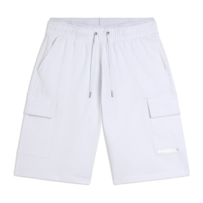 Pantaloncini corti wide leg in jersey con tasche laterali