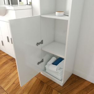 Meuble colonne pour salle de bains 35x30x182 cm - Blanc laqué - THRIFTY 35