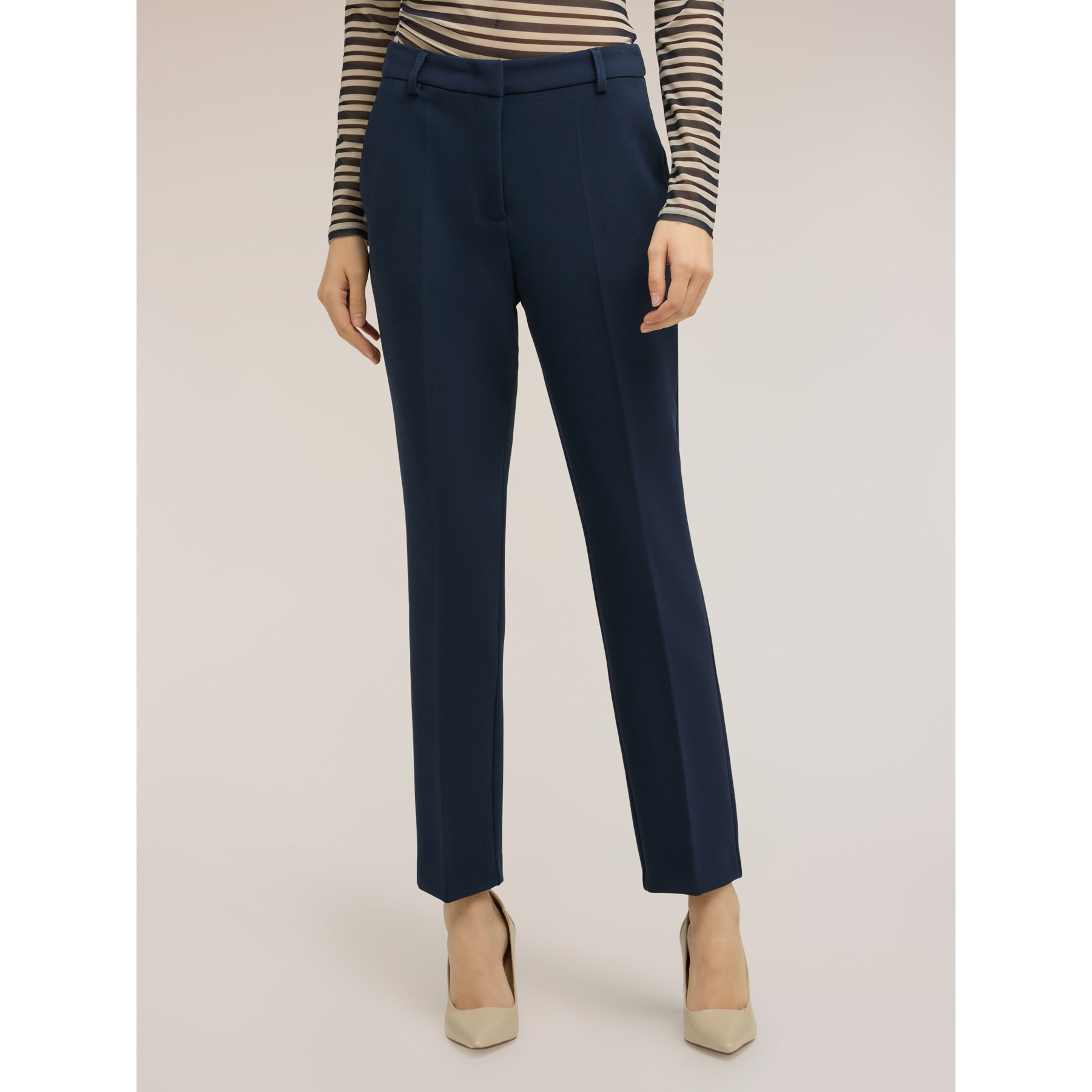 Motivi - Pantalones regular de poliviscosa - Azul