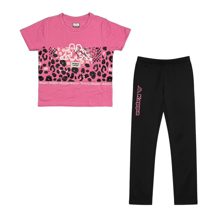 Completo Ragazza KAPPA Cotone Leggero Manica Corta Pant Lungo