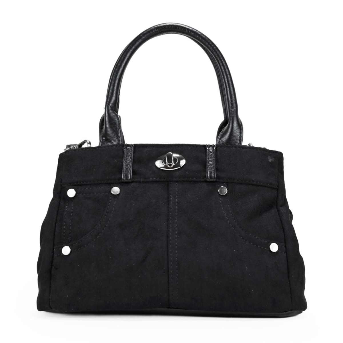 Bolso de mano negro con cremallera
