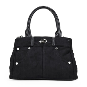 Bolso de mano negro con cremallera