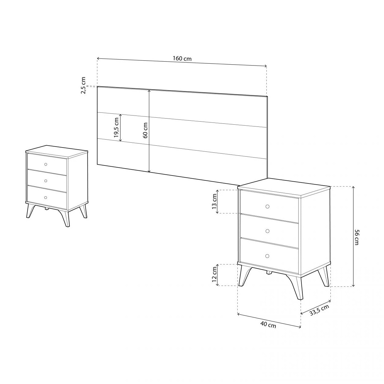 Cabecero con mesitas Iconic Blanco Artik (Blanco Mate) – Blanco Velho