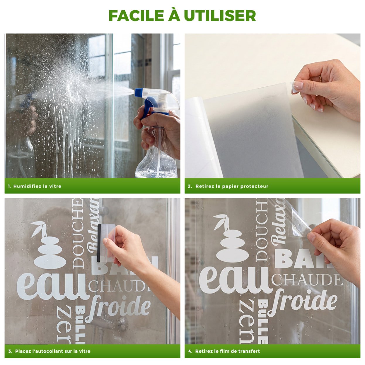 Film Fenêtre Anti Regard Occultant - LIGNES HORIZONTALES - Stickers Autocollant Brise-Vue pour Vitre & Porte de Douche