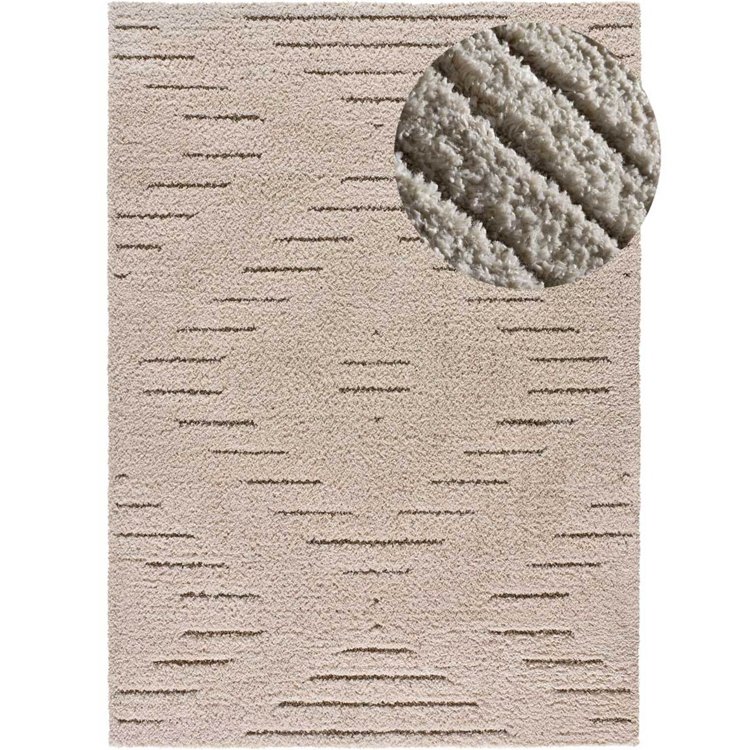 ATESA Alfombra shaggy suave estilo escandinavo crema, varias medidas disponibles