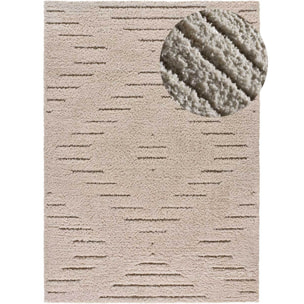 ATESA Alfombra shaggy suave estilo escandinavo crema, varias medidas disponibles