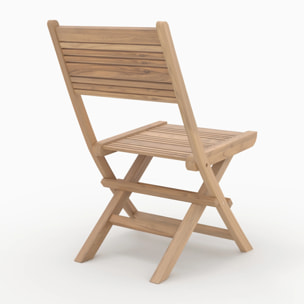 Lot de 2 chaises de jardin pliantes en teck - Nido