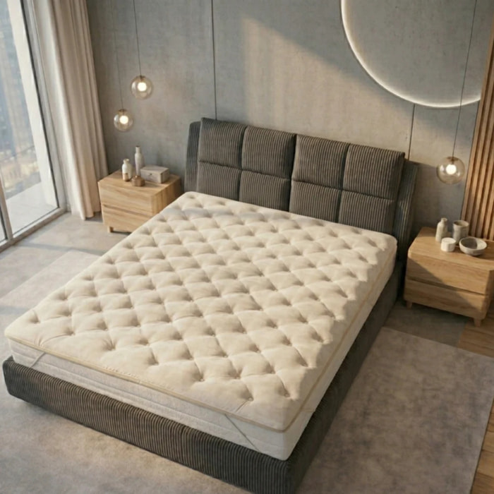 Surmatelas Zenflex | latex naturel et mousse Haute Densité | 7 zones de confort